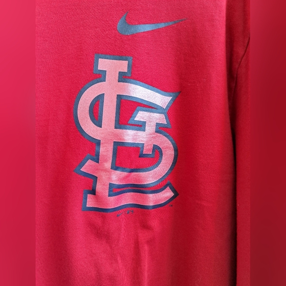 Men's Red Nike Long Sleeve St Louis Cardinal Tee - Picture 3 of 9